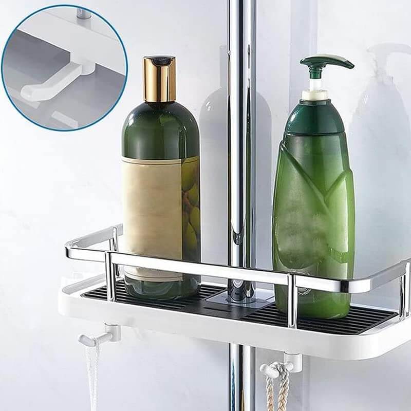 Étagère de douche avec drainage rapide et crochets dissimulés