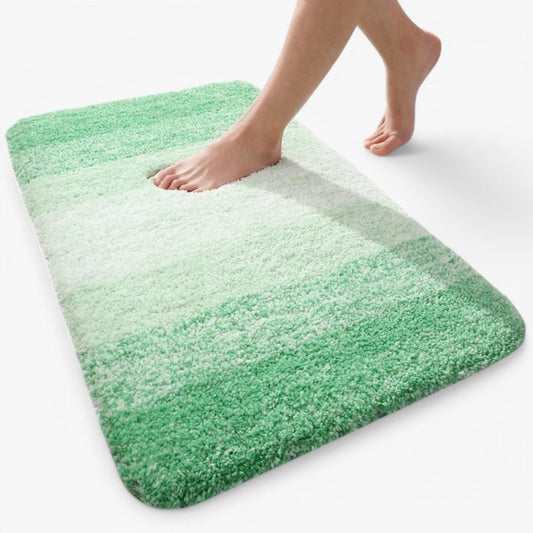 Gros plan sur texture douce du tapis de bain bleu